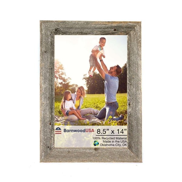Barnwoodusa Rustic Farmhouse Reclaimed 8.5x14 Picture Frame (Nat. Weathered Gray) 855490008261